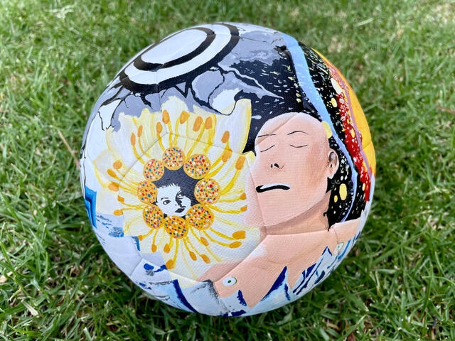 Radiohead studio album art soccer ball design