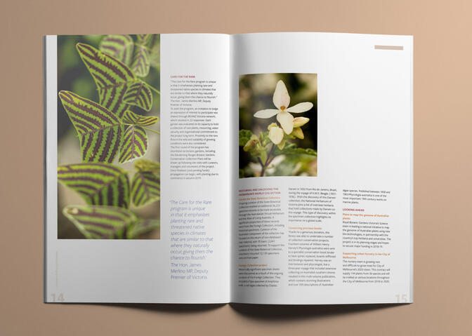'Royal Botanic Gardens' annual report publication design